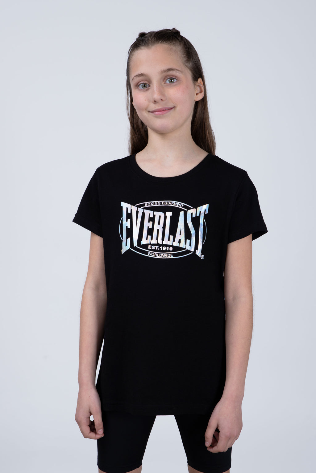Polera Manga Corta Creta Niña Negro