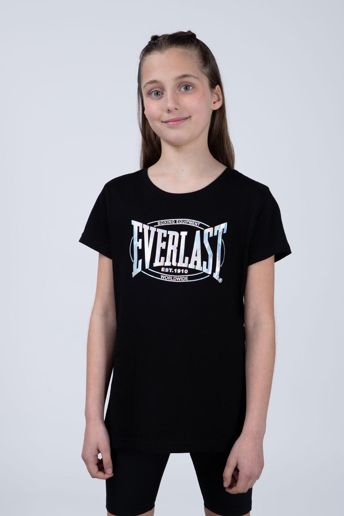 Polera Manga Corta Creta Niña Negro