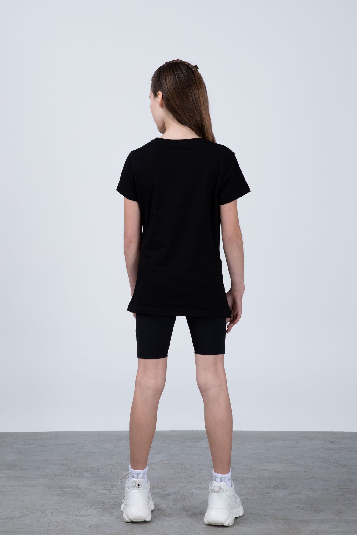 Polera Manga Corta Creta Niña Negro