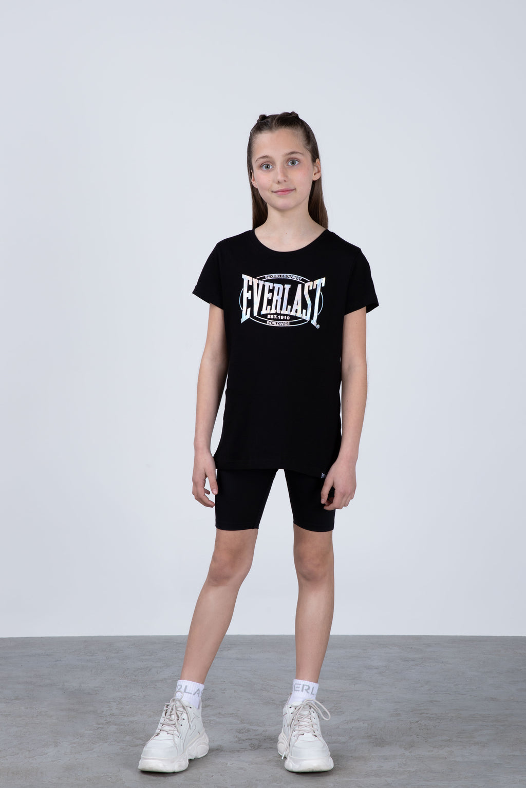 Polera Manga Corta Creta Niña Negro