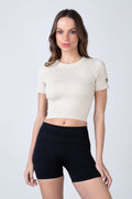 Polera Manga Corta Seamless Prime Beige