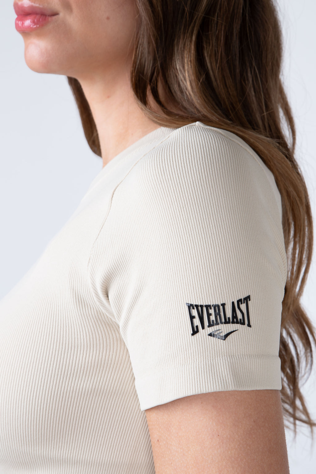 Polera Manga Corta Seamless Prime Beige