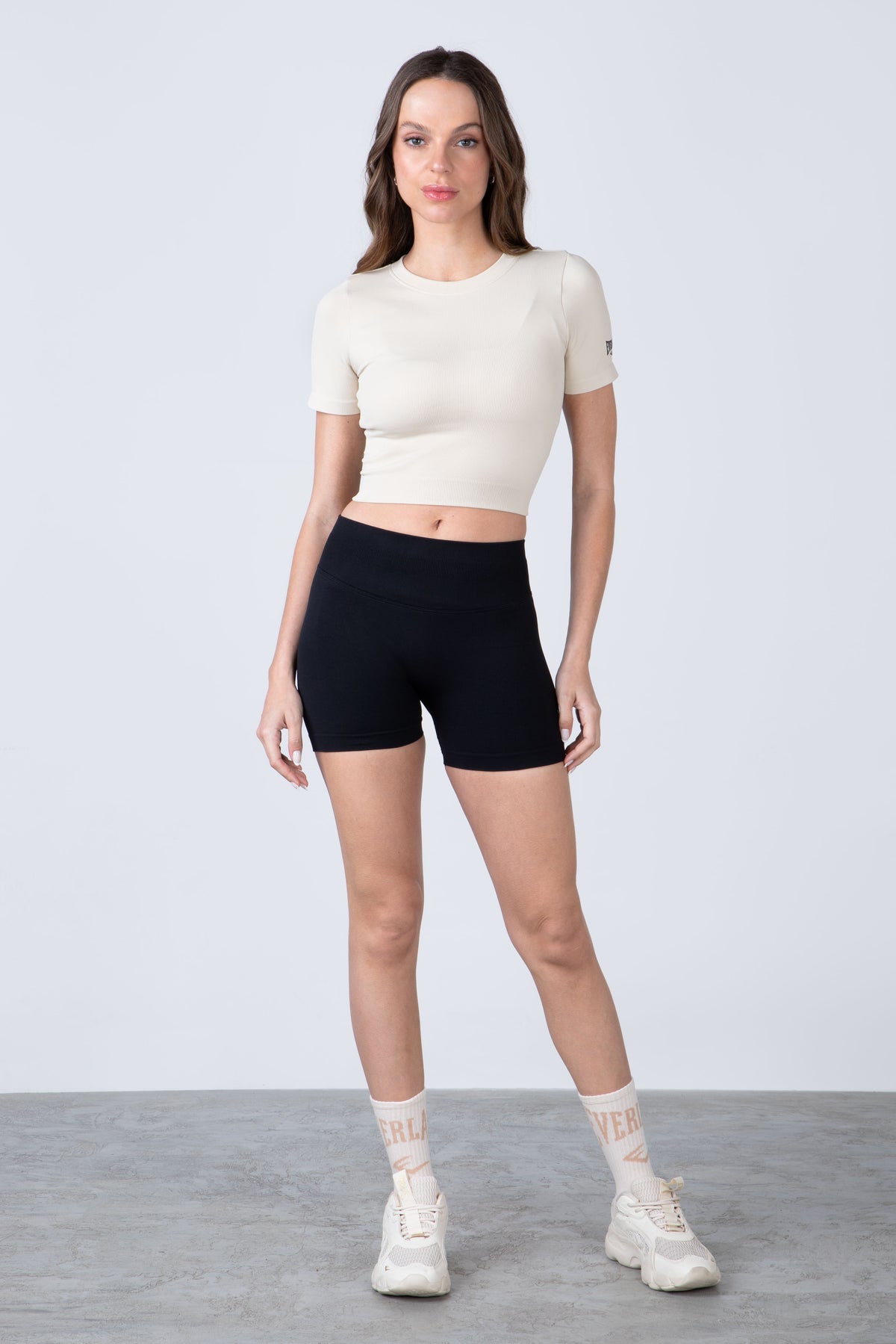 Polera Manga Corta Seamless Prime Beige