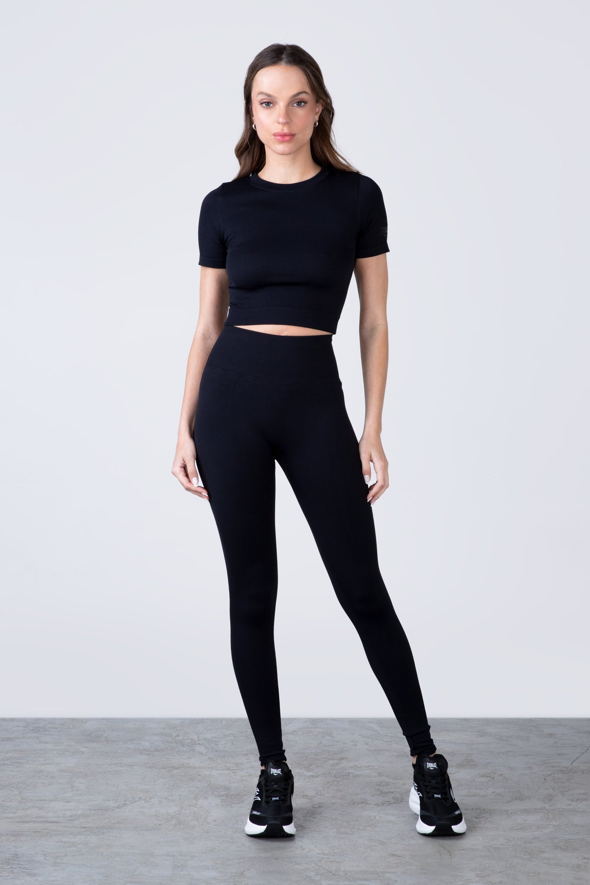 Polera Manga Corta Seamless Prime Negro