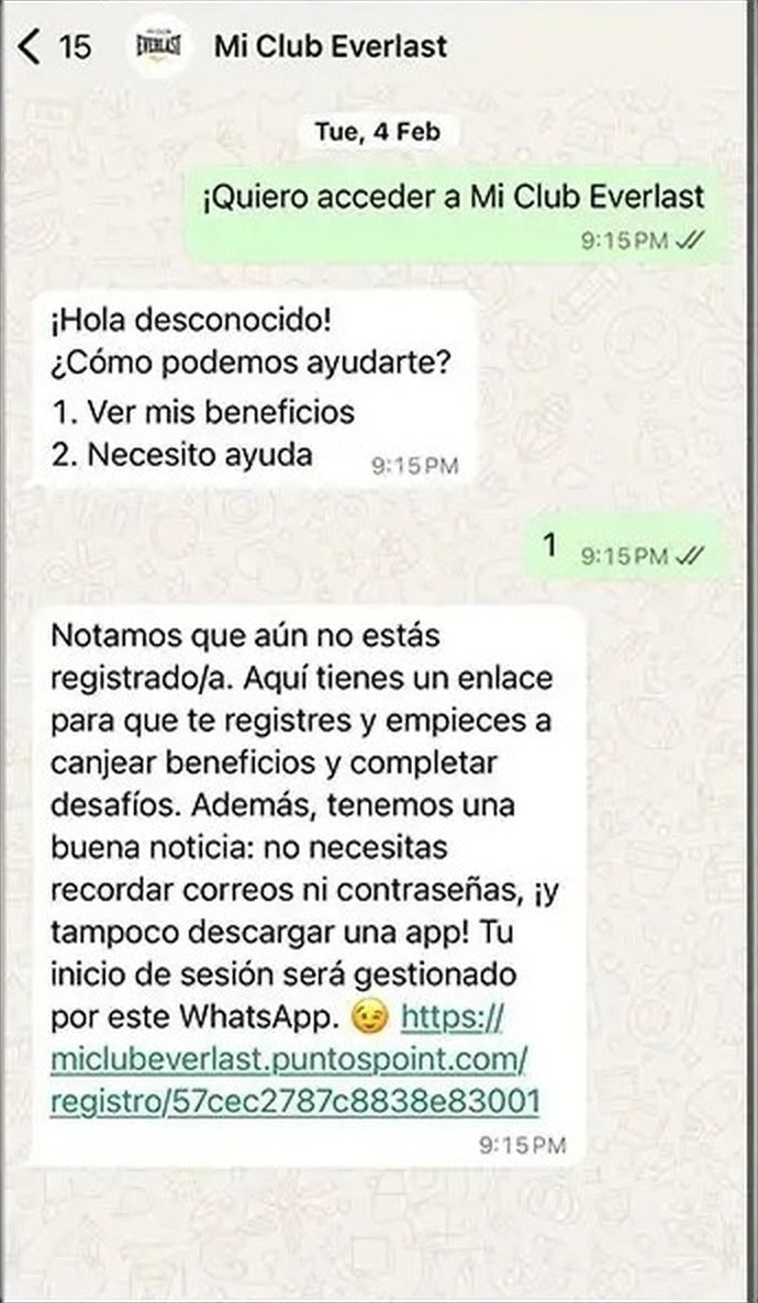 Mi Club Everlast en WhatsApp